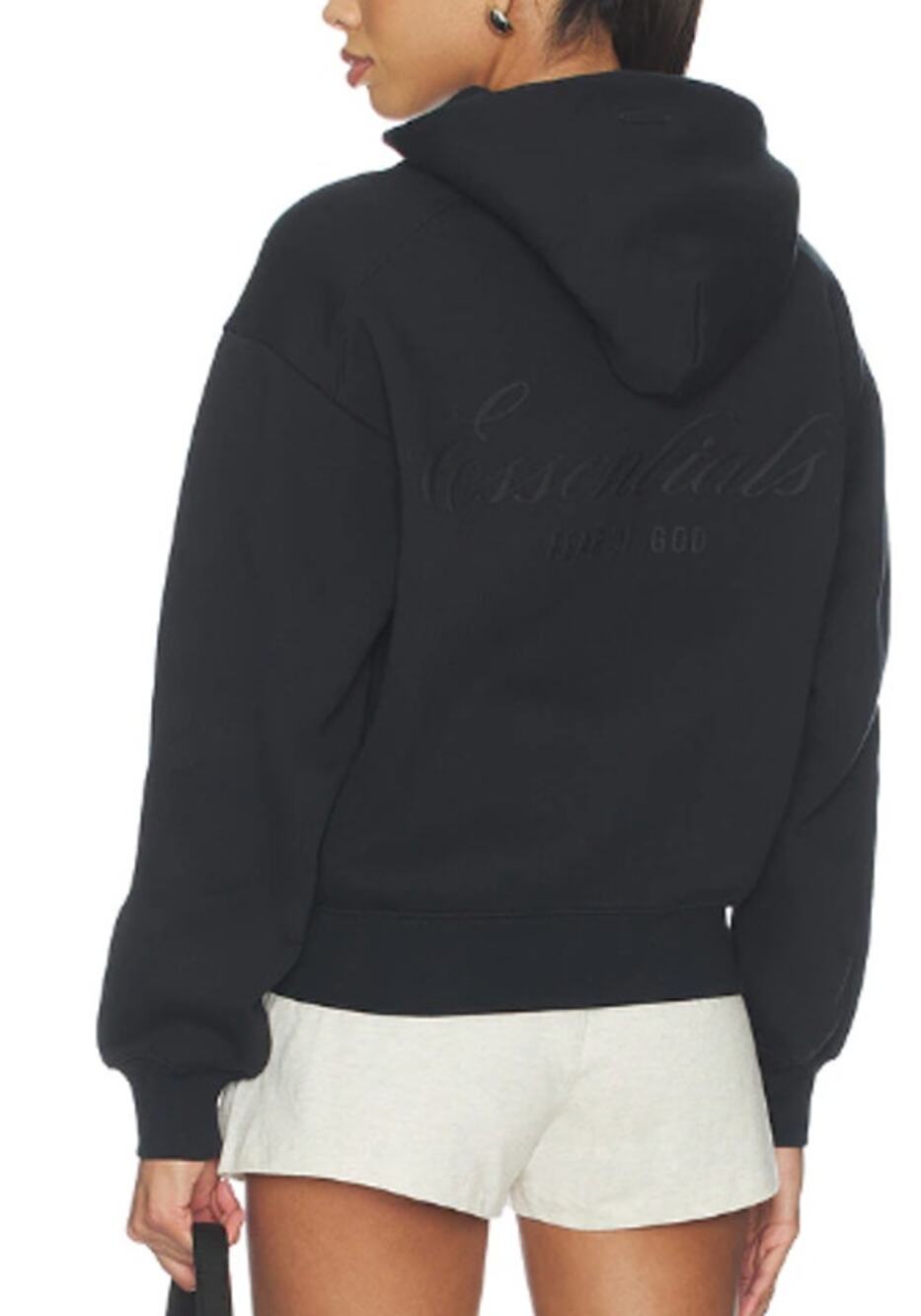 Susana Monaco Classic Full Zip Hoodie Black NWT $160 retail Small
